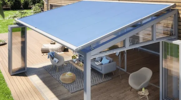 Verandaliving bovendakzonwering Weinor WGM Top