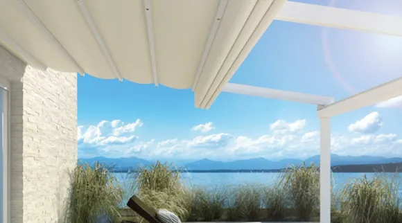 Verandaliving pergola zonwering Weinor Pergotex II
