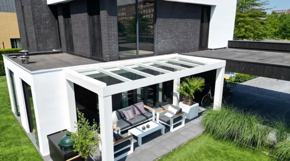 terrasoverkapping witte cube