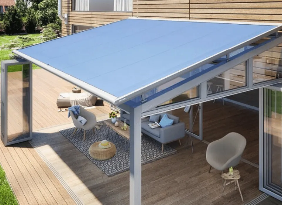 Verandaliving bovendakzonwering Weinor WGM Top