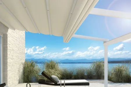 Verandaliving pergola zonwering Weinor Pergotex II