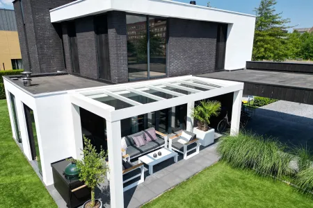 terrasoverkapping witte cube