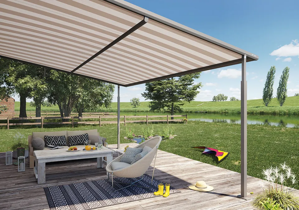 Plaza Viva – De textiele pergola-zonwering