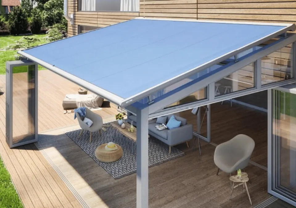 Verandaliving bovendakzonwering Weinor WGM Top