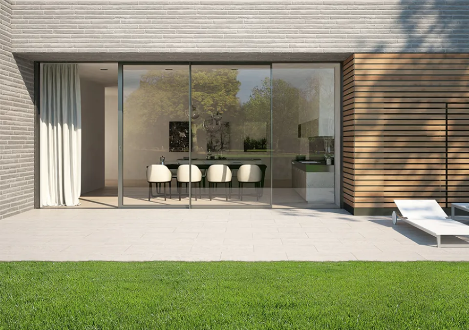 Verandaliving aluminium schuifdeuren schueco